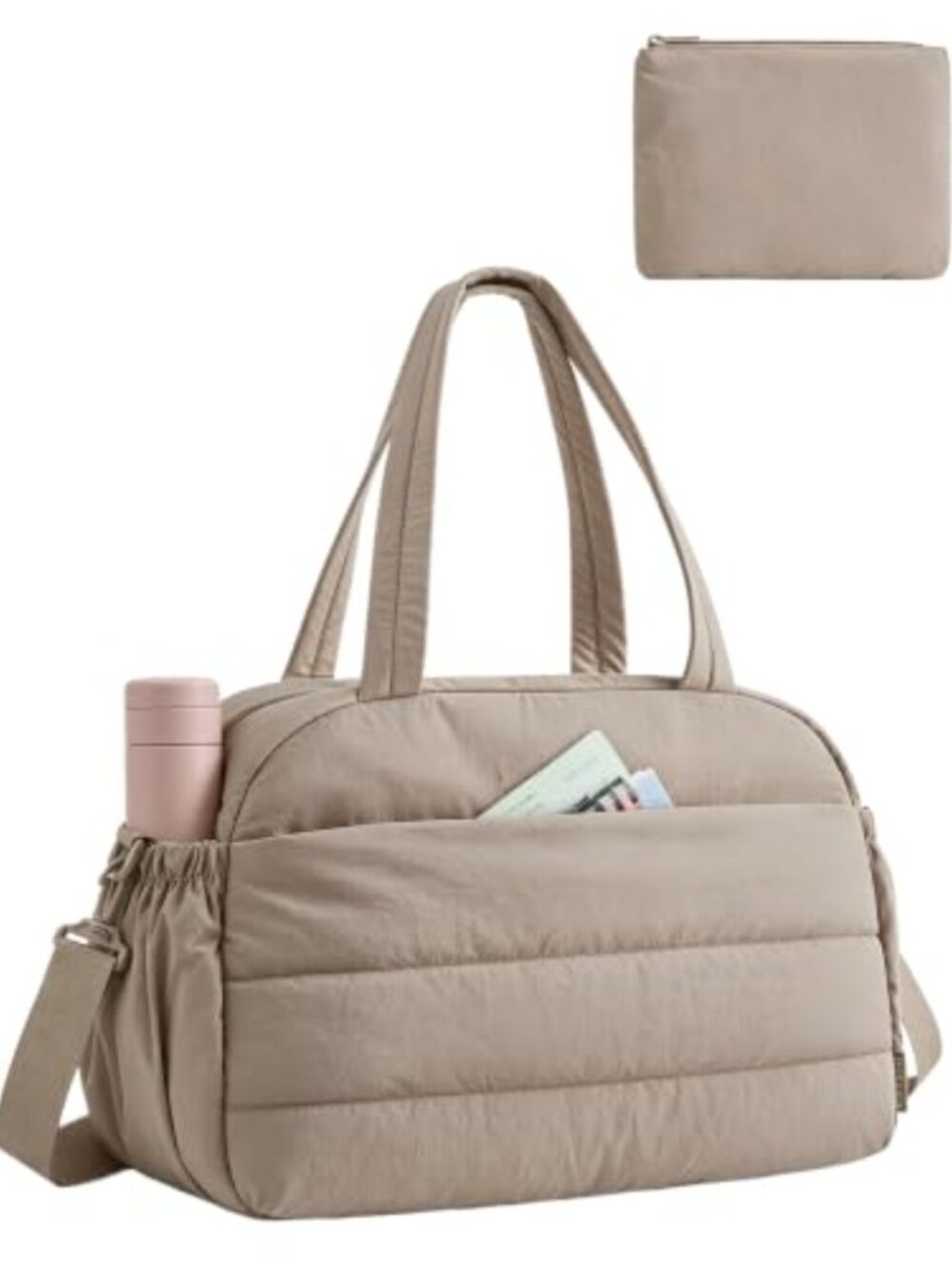 Quilted Nylon TSA-Approved Personal Item Carry-On Duffle Travel Gym Bag with